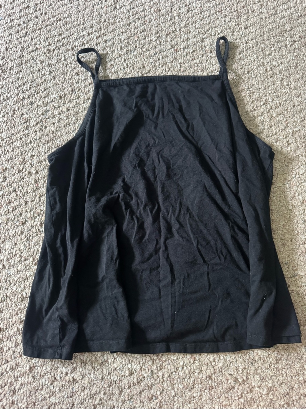 Black High Neck Spaghetti Strap Women's Tank Top